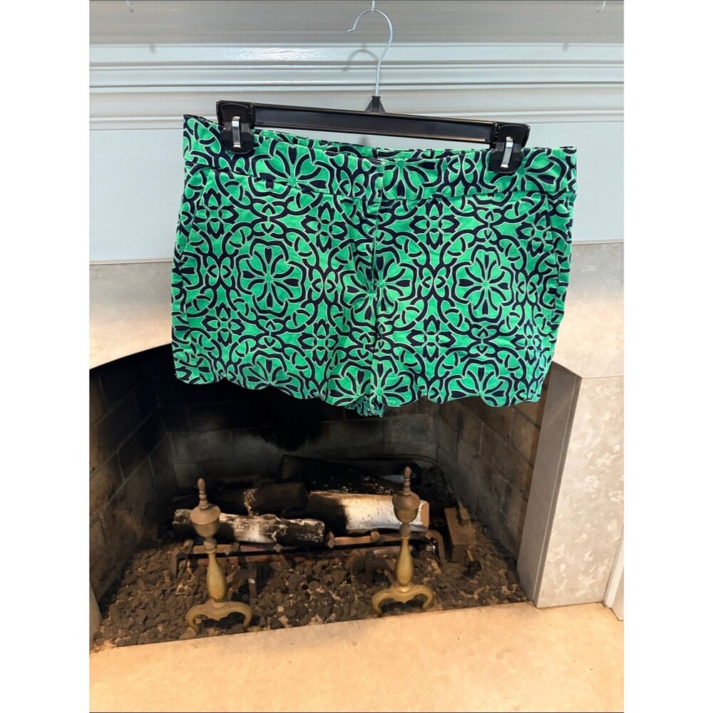 Crown & Ivy Green and Navy High Waist Women's Shorts